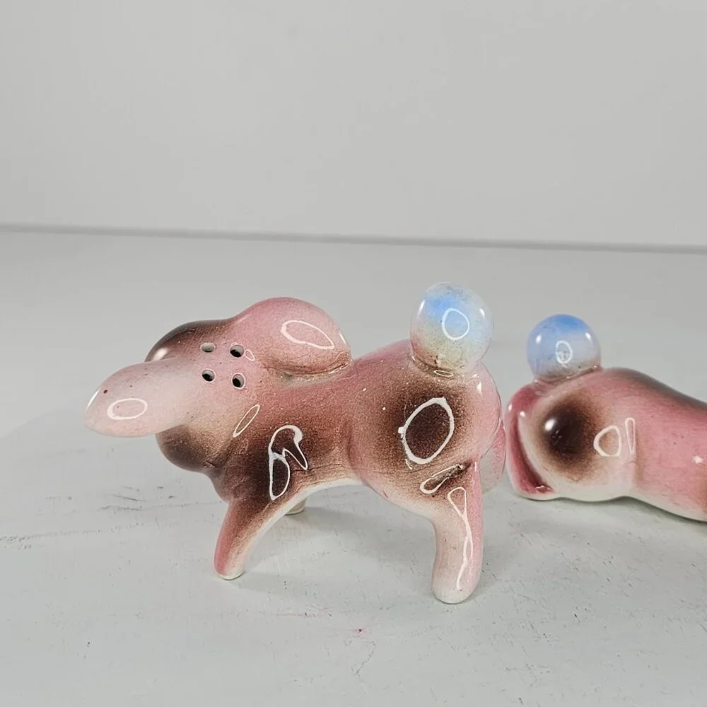Vintage Pink Bunny Rabbit Salt Pepper Shaker Set Figurines Ceramic Japan *Repair - Picture 10 of 12